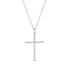 Thumbnail Image 0 of Previously Owned Diamond Cross Necklace 1/4 ct tw Round-cut 10K White Gold 18"