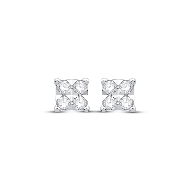 Main Image 2 of Previously Owned Diamond Stud Earrings 1/8 ct tw 10K White Gold