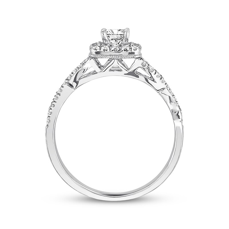 Main Image 2 of Previously Owned Diamond Engagement Ring 3/8 ct tw Princess & Round-cut 10K White Gold
