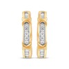 Thumbnail Image 2 of Previously Owned Diamond Hoop Earrings 1/4 ct tw Round & Baguette 10K Yellow Gold