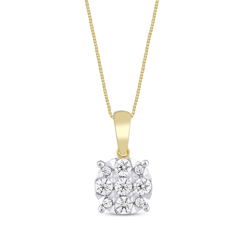 Main Image 1 of Previously Owned Diamond Necklace 1/4 ct tw 10K Yellow Gold 18"