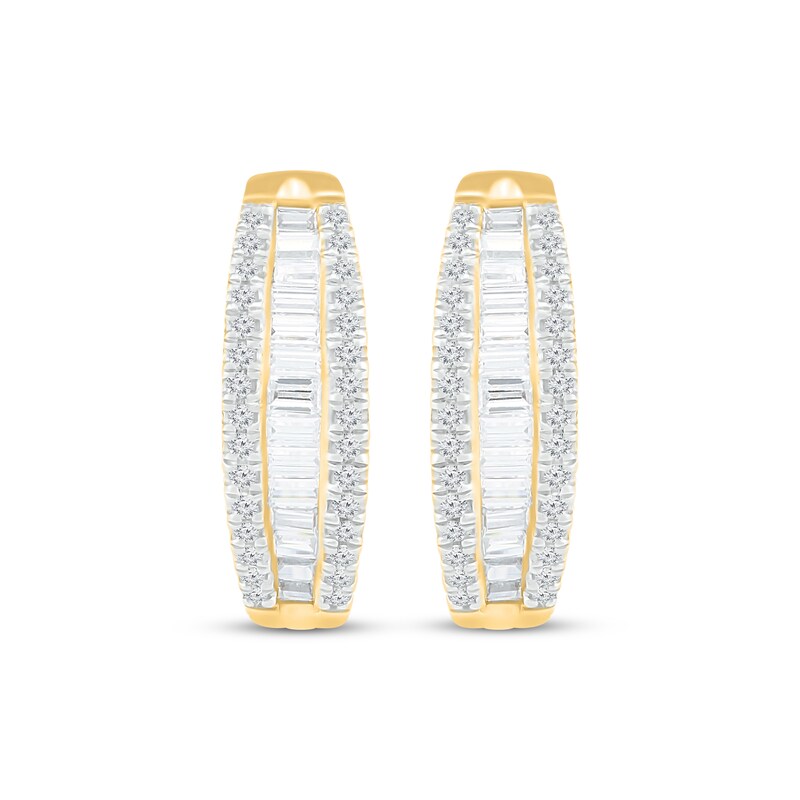 Main Image 2 of Previously Owned Diamond Hoop Earrings 5/8 ct tw 10K Yellow Gold
