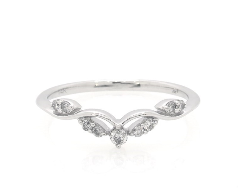 Main Image 1 of Previously Owned Diamond Contour Band 1/8 ct tw 14K White Gold