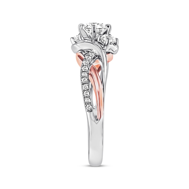 Previously Owned 3-Stone Diamond Engagement Ring 5/8 ct tw Round-cut 14K Two-Tone Gold