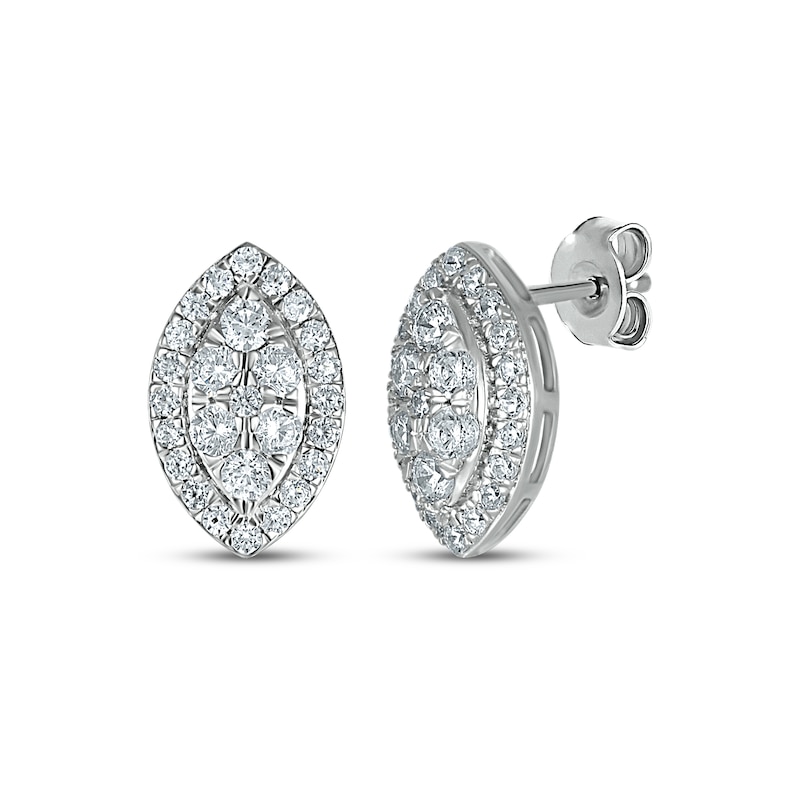 Previously Owned Diamond Earrings 3/4 ct tw Round-cut 10K White Gold
