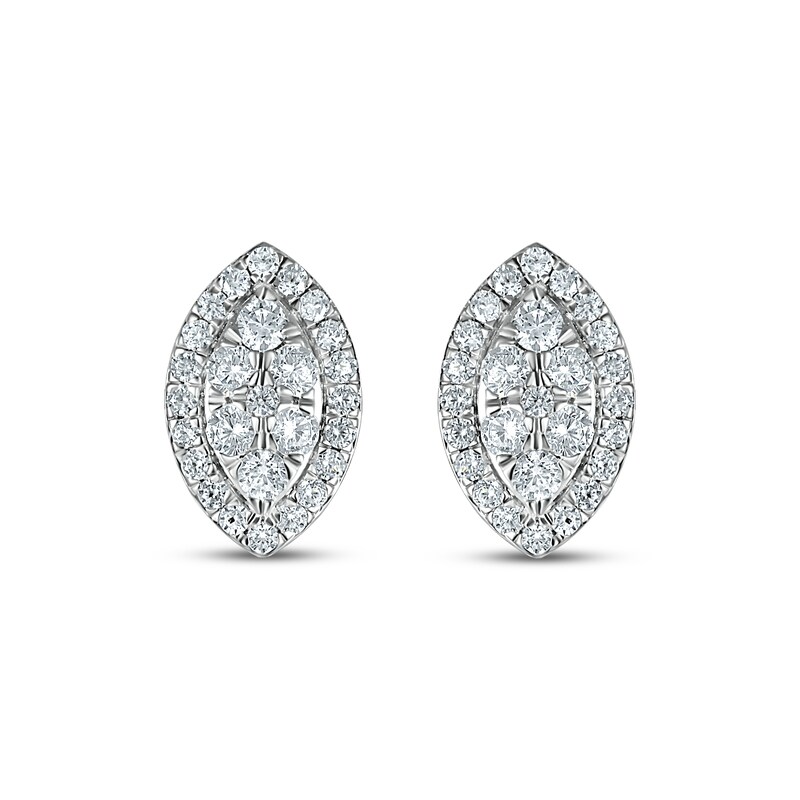 Previously Owned Diamond Earrings 3/4 ct tw Round-cut 10K White Gold