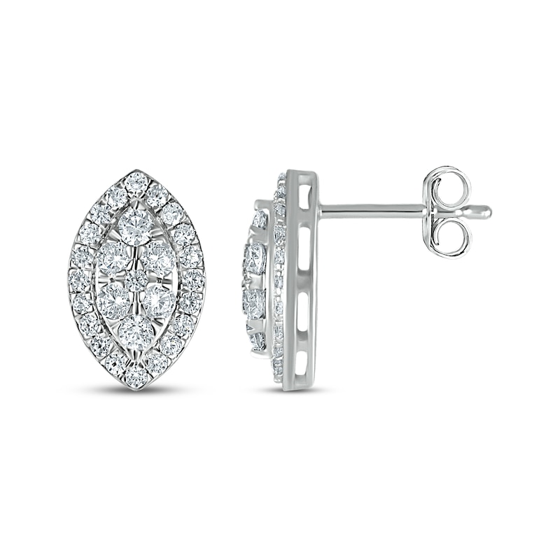 Previously Owned Diamond Earrings 3/4 ct tw Round-cut 10K White Gold