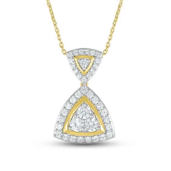 Previously Owned Diamond Necklace 1/2 ct tw Round-cut 10K Yellow Gold 18"