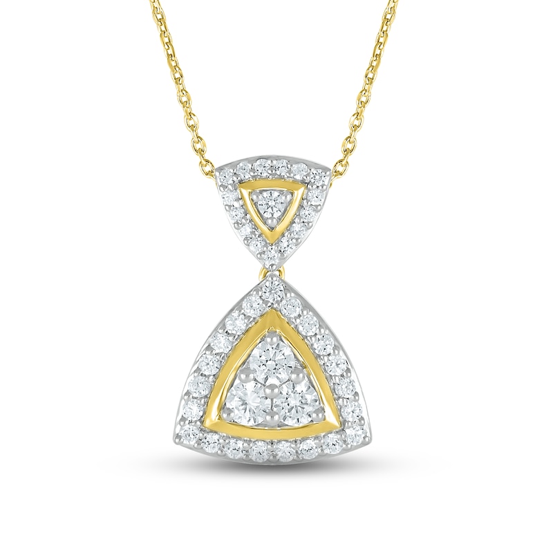 Main Image 1 of Previously Owned Diamond Necklace 1/2 ct tw Round-cut 10K Yellow Gold 18&quot;