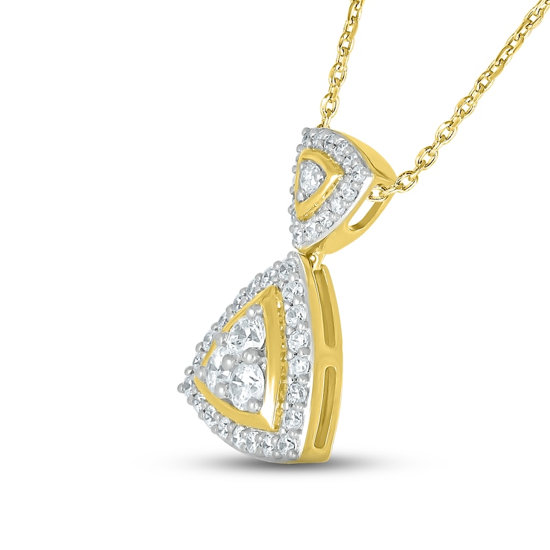 Main Image 2 of Previously Owned Diamond Necklace 1/2 ct tw Round-cut 10K Yellow Gold 18&quot;
