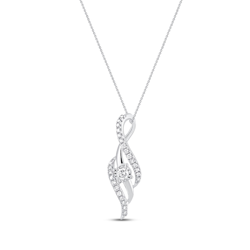 Main Image 1 of Previously Owned Diamond Necklace 1/4 ct tw Sterling Silver 18"