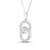 Thumbnail Image 2 of Previously Owned Encircled by Love Diamond Necklace 1/2 ct tw Round-cut 10K White Gold 18"