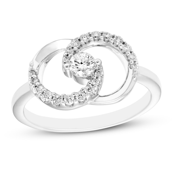 Previously Owned Encircled by Love Diamond Ring 1/3 ct tw Round-cut 10K White Gold