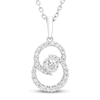 Thumbnail Image 1 of Previously Owned Encircled by Love Diamond Necklace 1/4 ct tw Round-cut Sterling Silver 18"
