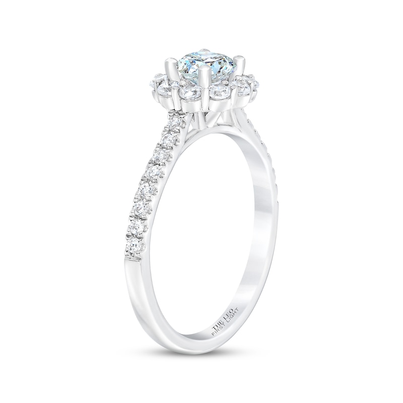 Previously Owned THE LEO First Light Diamond Engagement Ring 1 ct tw Round-cut 14K White Gold