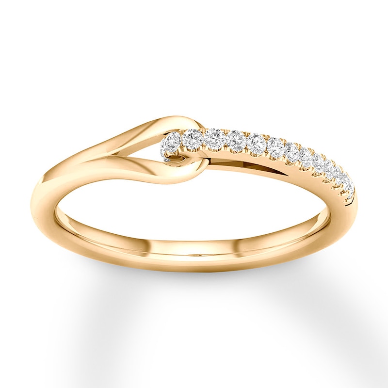 Main Image 1 of Previously Owned Love + Be Loved Diamond Ring 1/10 ct tw Round 10K Yellow Gold Size 7