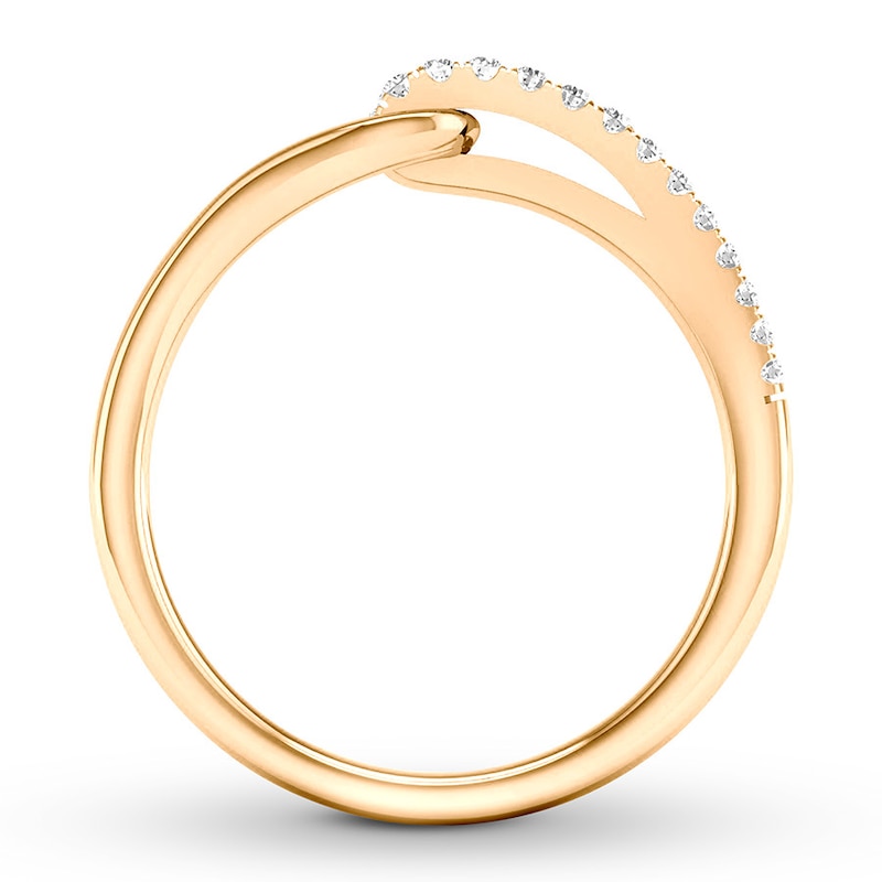 Main Image 2 of Previously Owned Love + Be Loved Diamond Ring 1/10 ct tw Round 10K Yellow Gold Size 7