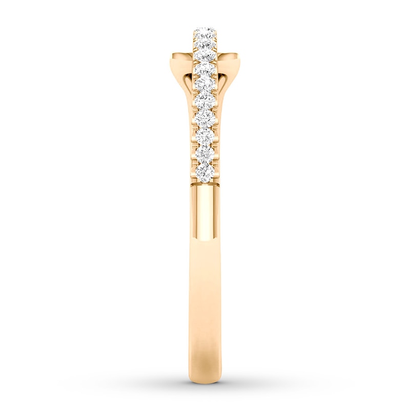Main Image 3 of Previously Owned Love + Be Loved Diamond Ring 1/10 ct tw Round 10K Yellow Gold Size 7