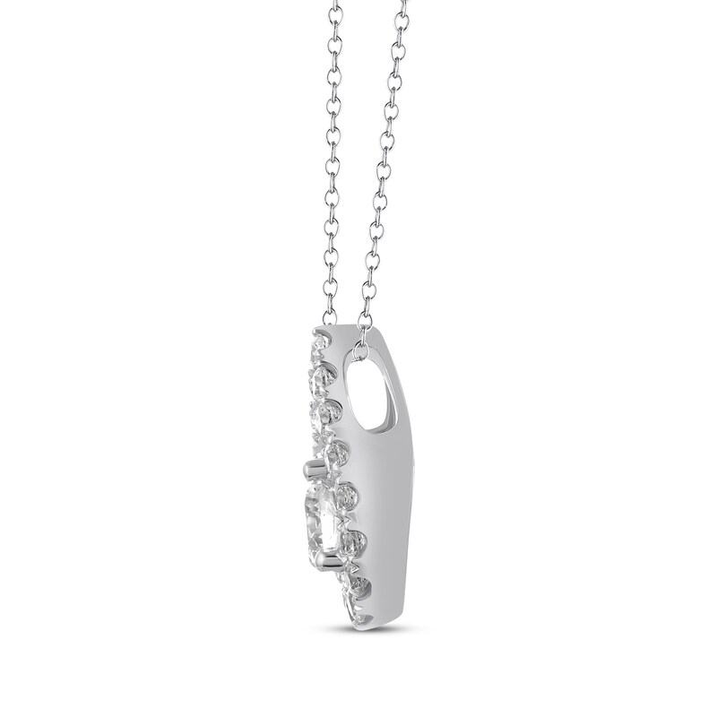 Main Image 2 of Previously Owned THE LEO Diamond Necklace 1/2 ct tw Round-cut 14K White Gold 19"