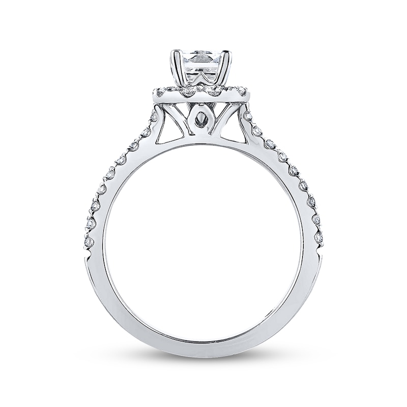 Previously Owned THE LEO Diamond Engagement Ring 1 ct tw Princess & Round-cut 14K White Gold