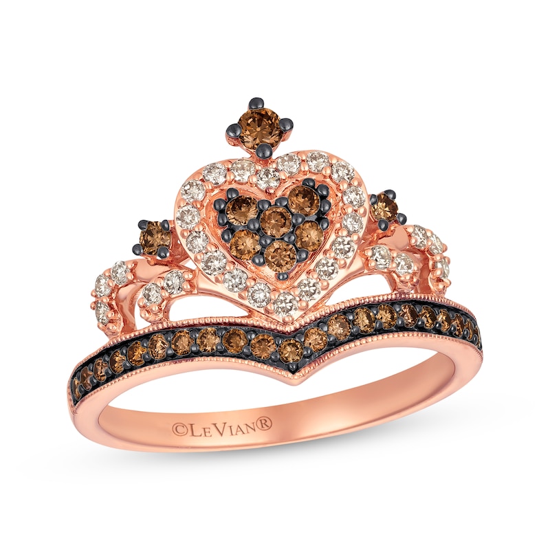 Previously Owned Le Vian Chocolate Diamond Tiara Ring 1/2 ct tw 14K Strawberry Gold