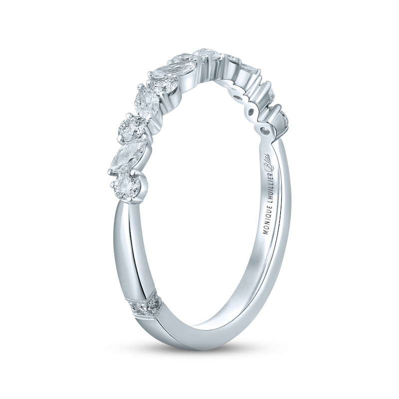 Main Image 2 of Previously Owned Monique Lhuillier Bliss Diamond Wedding Band 1/2 ct tw Marquise & Round-cut 18K White Gold