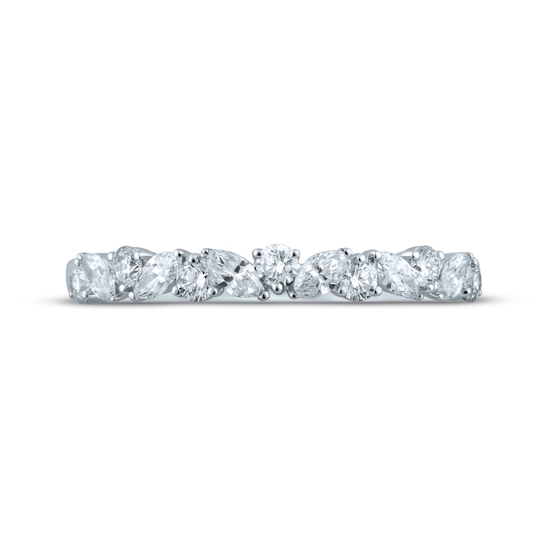 Main Image 4 of Previously Owned Monique Lhuillier Bliss Diamond Wedding Band 1/2 ct tw Marquise & Round-cut 18K White Gold