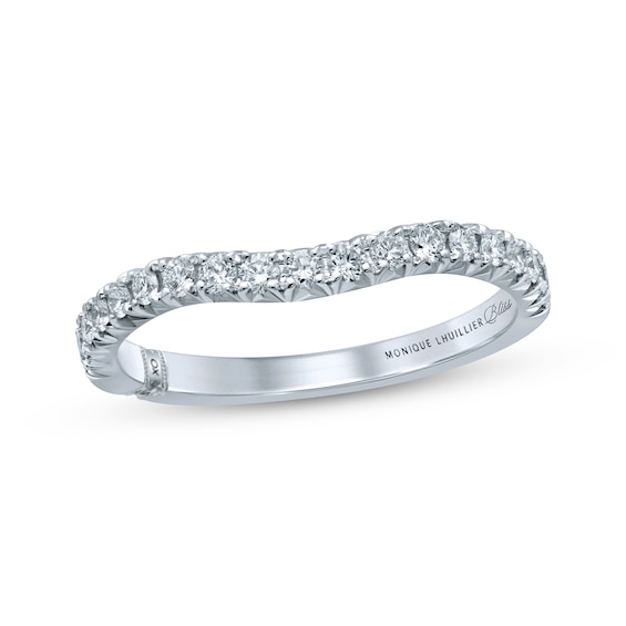 Previously Owned Monique Lhuillier Bliss Diamond Contour Anniversary Band 1/3 ct tw Round-cut 18K White Gold
