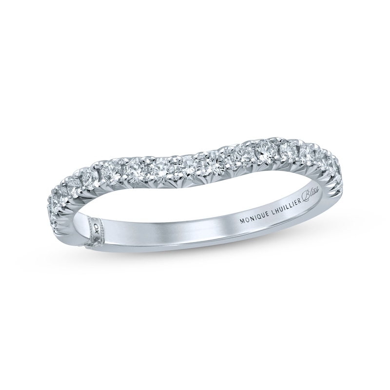 Main Image 1 of Previously Owned Monique Lhuillier Bliss Diamond Contour Anniversary Band 1/3 ct tw Round-cut 18K White Gold