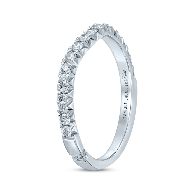 Main Image 2 of Previously Owned Monique Lhuillier Bliss Diamond Contour Anniversary Band 1/3 ct tw Round-cut 18K White Gold