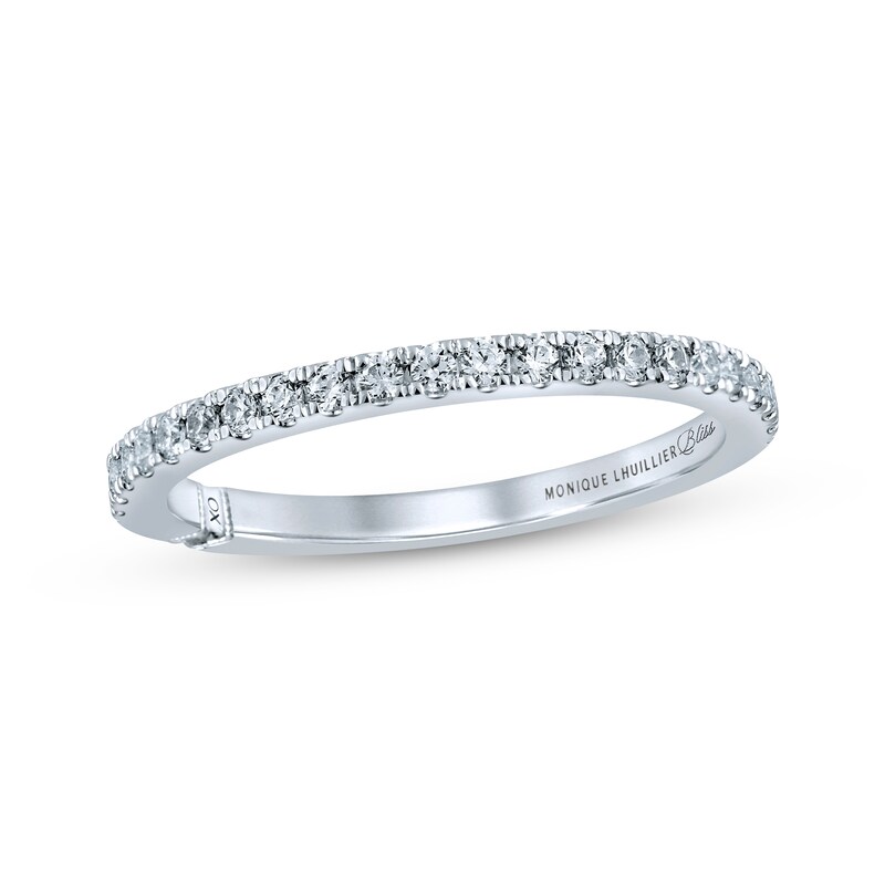 Main Image 1 of Previously Owned Monique Lhuillier Bliss Diamond Wedding Band 1/4 ct tw Round-cut 18K White Gold
