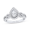 Thumbnail Image 1 of Previously Owned Neil Lane Engagement Ring 7/8 ct tw Pear & Round-cut Diamonds 14K White Gold - Size 9