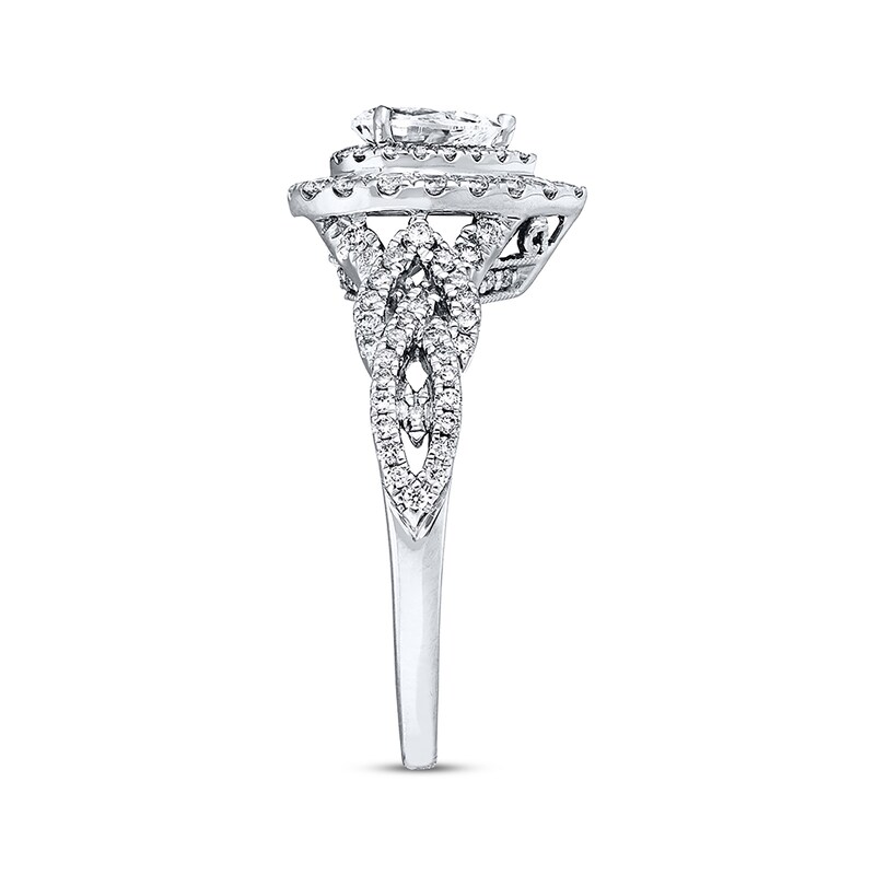 Previously Owned Neil Lane Engagement Ring 7/8 ct tw Pear & Round-cut Diamonds 14K White Gold - Size 9