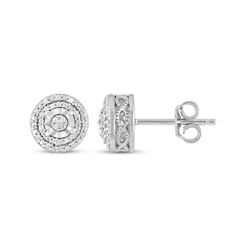Main Image 1 of Previously Owned Diamond Earrings 1/10 ct tw Round-cut Sterling Silver
