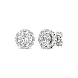 Previously Owned Diamond Stud Earrings 1/2 ct tw Round-Cut 10K White Gold