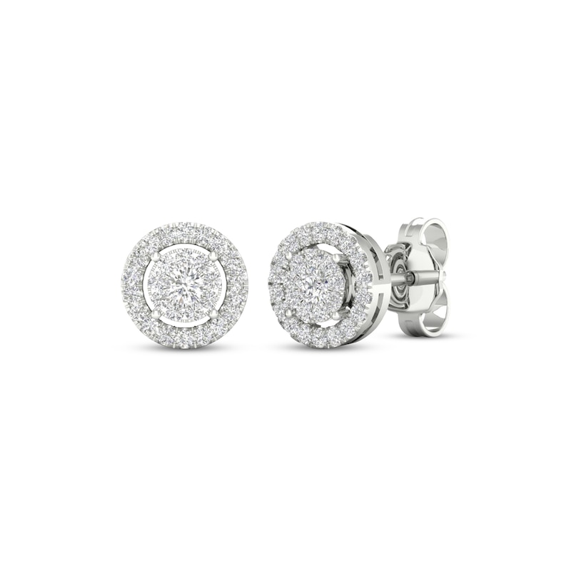 Main Image 1 of Previously Owned Diamond Stud Earrings 1/4 ct tw Round-Cut 10K White Gold