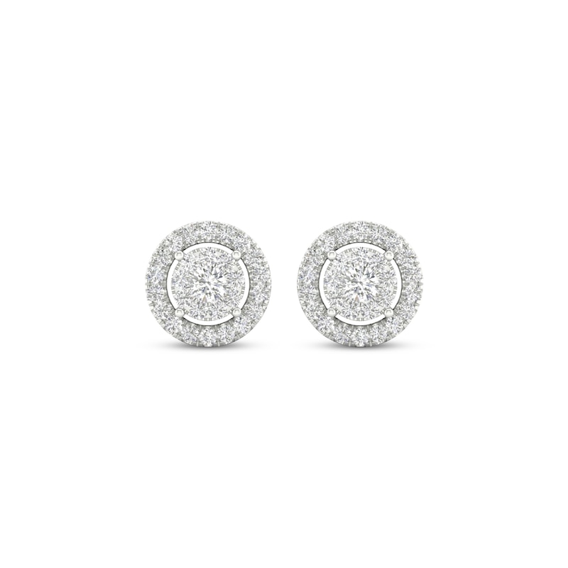 Main Image 2 of Previously Owned Diamond Stud Earrings 1/4 ct tw Round-Cut 10K White Gold