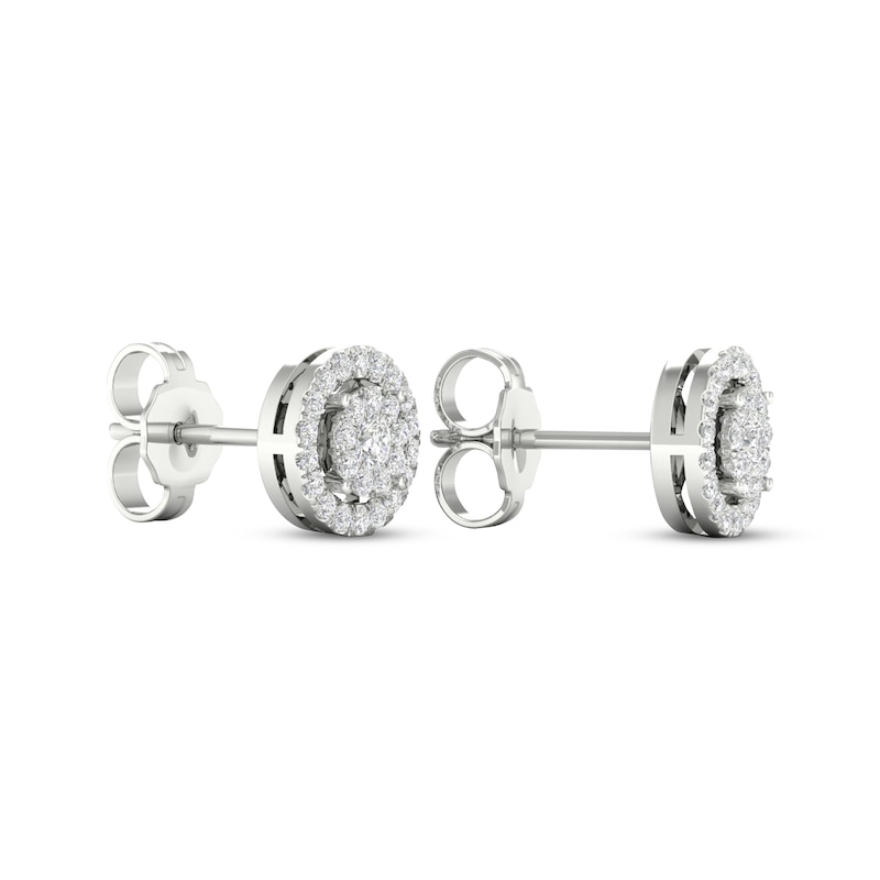 Main Image 4 of Previously Owned Diamond Stud Earrings 1/4 ct tw Round-Cut 10K White Gold