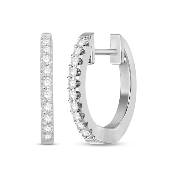 Previously Owned Diamond Hoop Earrings 1/ ct tw 10K White Gold