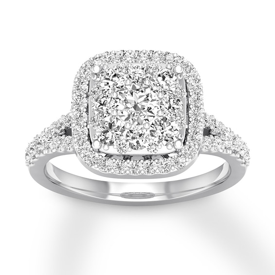 Previously Owned Diamond Engagement Ring 3/4 ct tw Round-cut 14K White Gold Size 7
