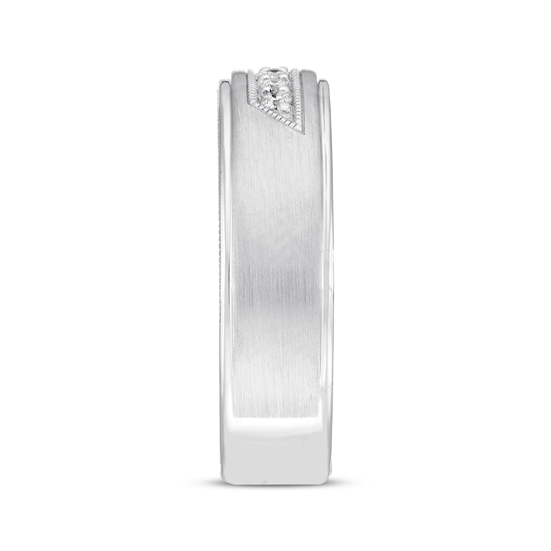 Previously Owned Neil Lane Men's Diamond Wedding Band 1/10 ct tw Round-cut 14K White Gold