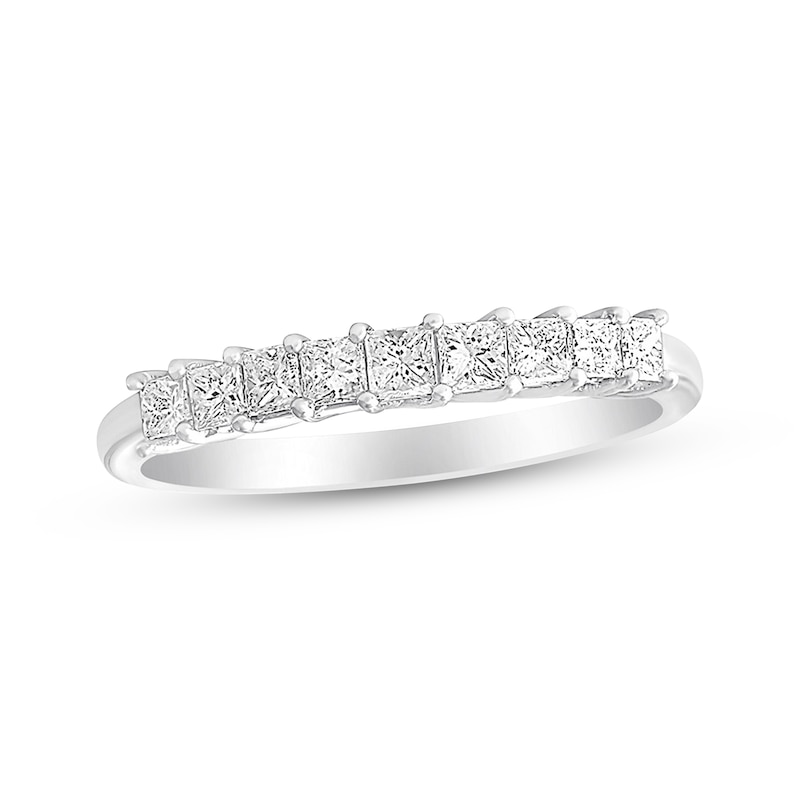Main Image 1 of Previously Owned Diamond Anniversary Band 1/2 ct tw Princess-cut 14K White Gold