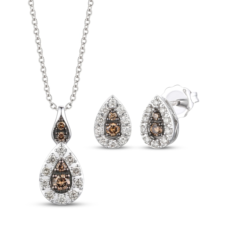 Main Image 1 of Previously Owned Le Vian Diamond Boxed Set 3/8 ct tw 14K Vanilla Gold 18"