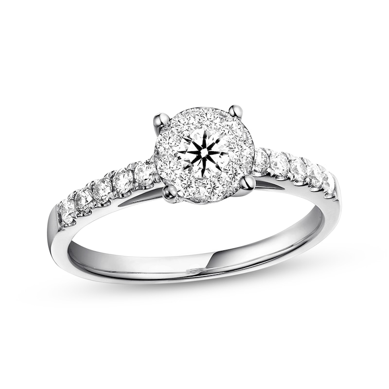 Previously Owned Diamond Engagement Ring 5/8 ct tw Round-cut 14K White Gold
