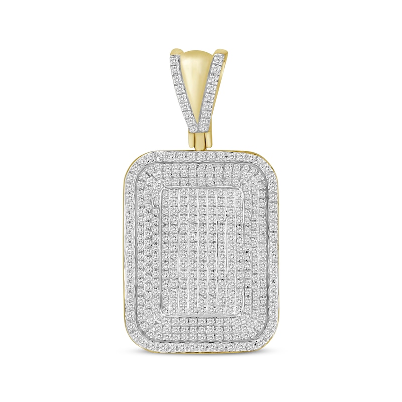 Main Image 1 of Previously Owned Men's Diamond Dog Tag Pendant 7/8 ct tw Round-cut 10K Yellow Gold