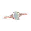 Previously Owned Natural Oval-Cut Ethiopian Opal Ring 1/15 ct tw Diamonds 10K Rose Gold