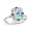 Thumbnail Image 0 of Previously Owned Le Vian Emerald-Cut Aquamarine Ring 1/6 ct tw Diamonds 14K Vanilla Gold