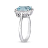 Thumbnail Image 1 of Previously Owned Le Vian Emerald-Cut Aquamarine Ring 1/6 ct tw Diamonds 14K Vanilla Gold