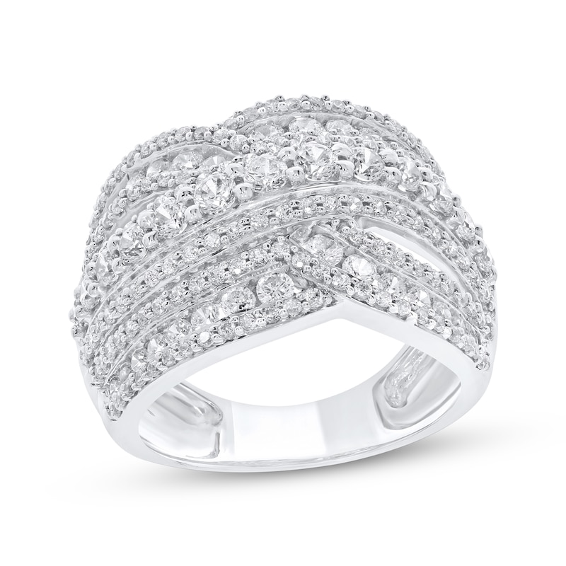 Main Image 1 of Previously Owned Diamond Bypass Ring 2 ct tw Round-cut 10K White Gold