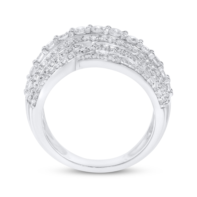 Main Image 3 of Previously Owned Diamond Bypass Ring 2 ct tw Round-cut 10K White Gold